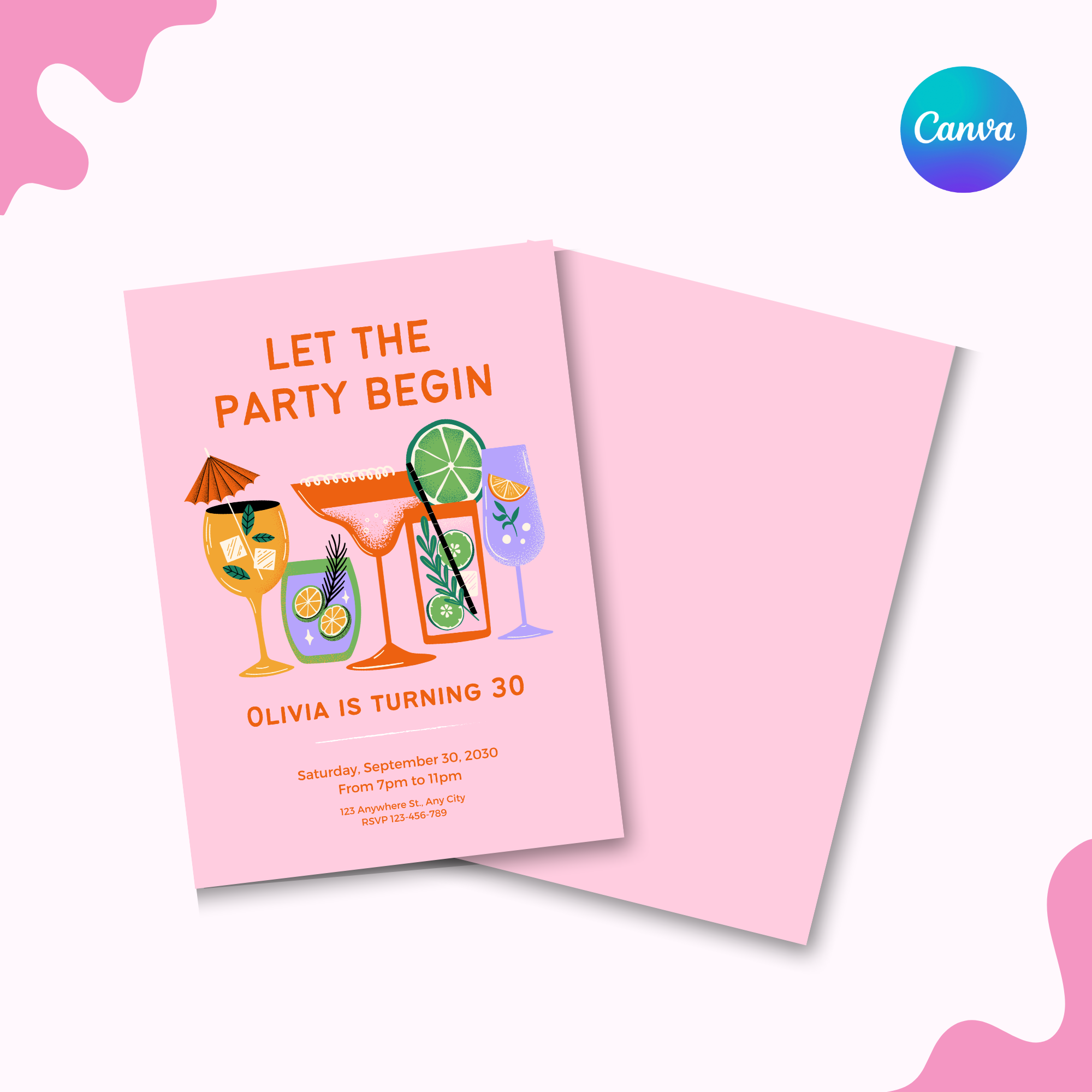 Doodle Cocktails Invitation