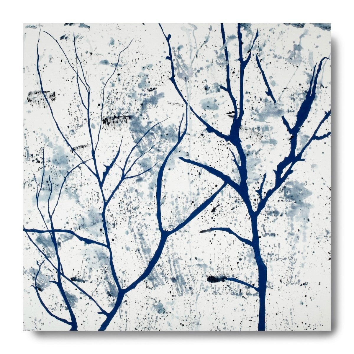 Aftermath V, 2023, mixed media (acrylic, oil-based pens, Japanese kozo paper), 30" x 30" on 2" cradle board