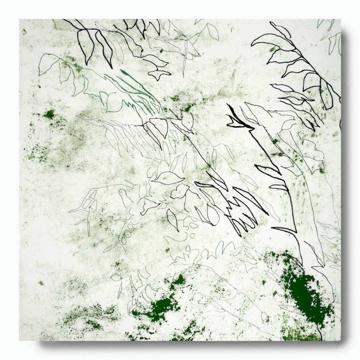 Aftermath VIII, 2023, mixed media (acrylic, oil-based pens, Japanese kozo paper), 30" x 30" on 2" cradle board