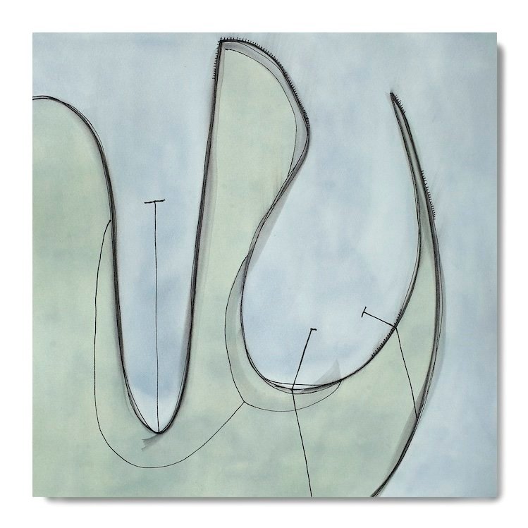 #35: September 21, 2024, mixed media (water soluble graphite, acrylic, oil-based pen), 14.5" x 14.5"