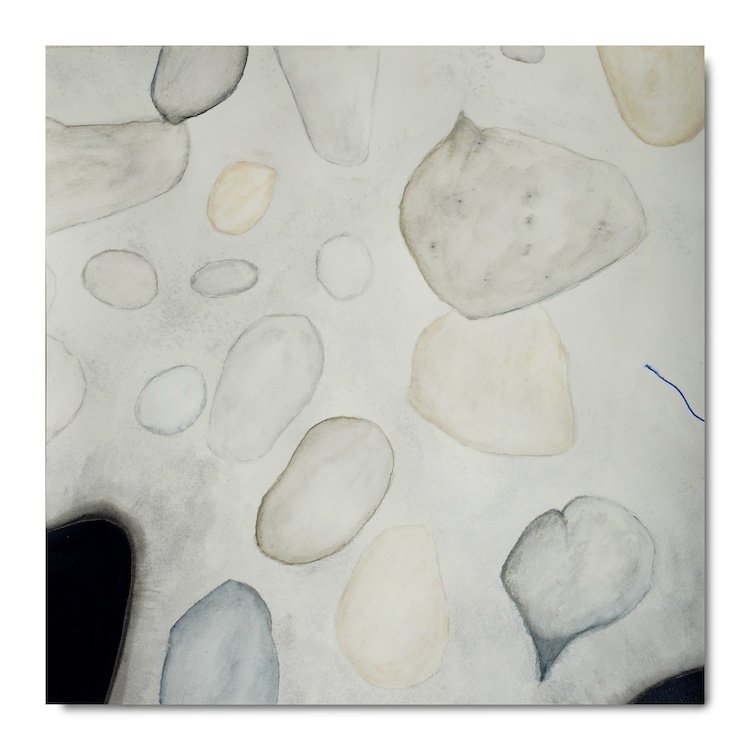 #4: January, 27, 2024, mixed media (water soluble graphite, water soluble Pentel pen, acrylic, watercolor pencils), 14.5" x 14.5"