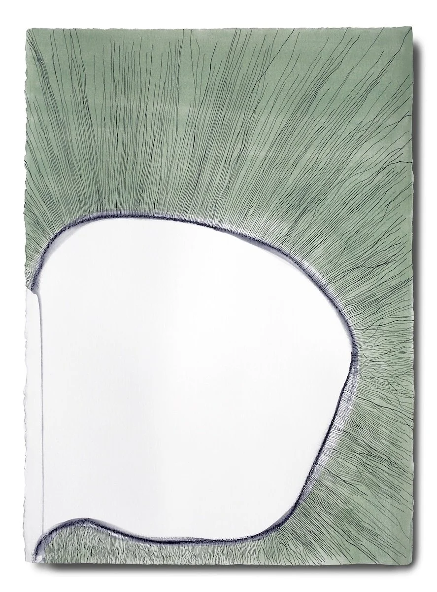 Addendum #5, 2025, mixed media (water soluble graphite, acrylic, micron pen, oil-based pen), 30" x 22", 300 lb. Arches paper