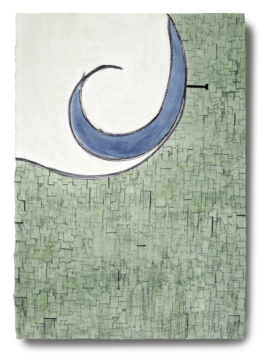 Addendum #6, 2025, mixed media (water soluble graphite, acrylic, oil-based pen, perm paper), 30" x 22", 300 lb. Arches paper