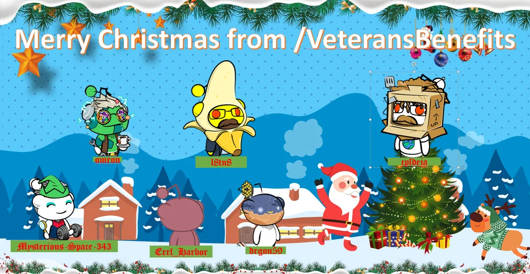 2022 r/VeteransBenefits Christmas card