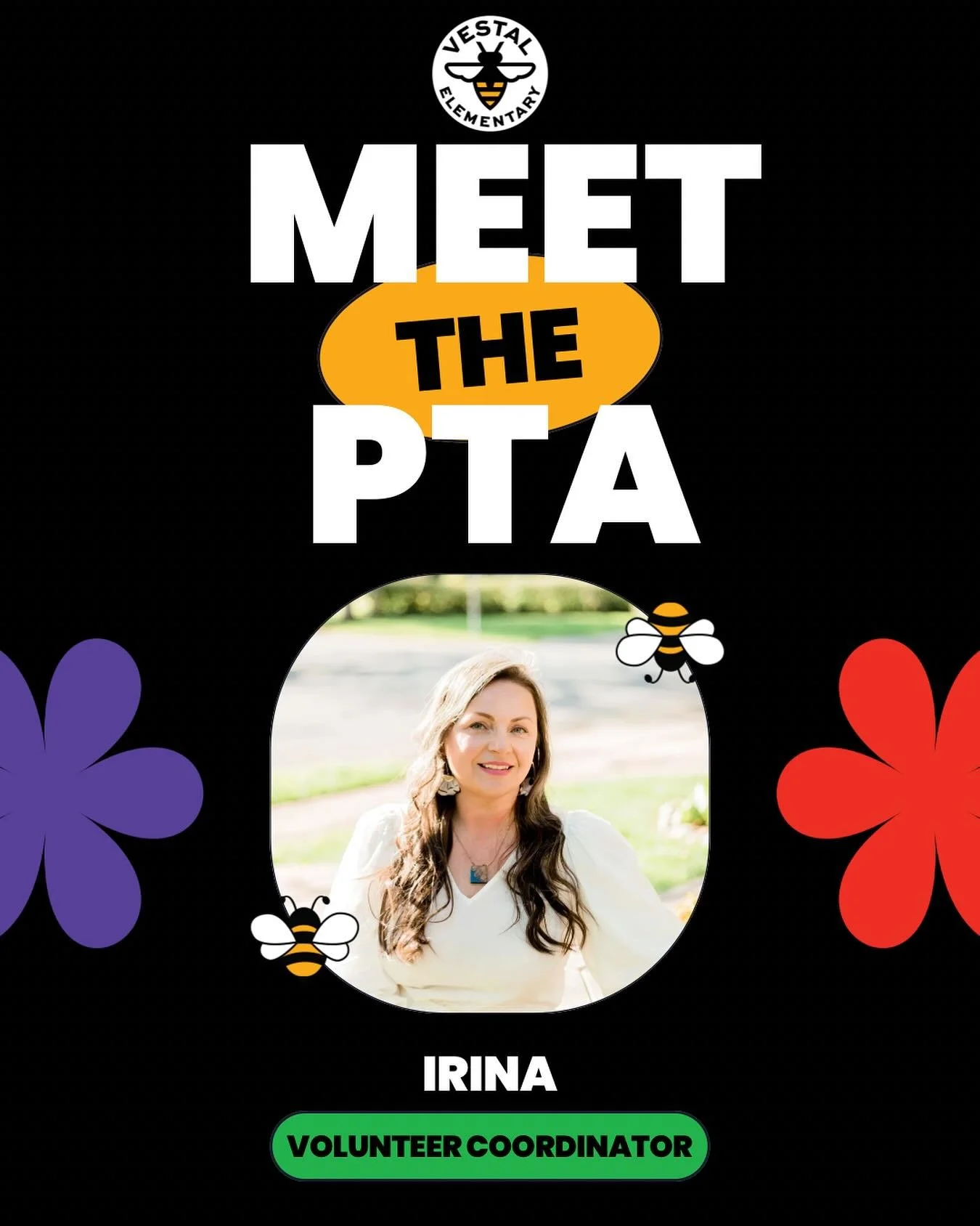 Hello! I&rsquo;m Irina, the PTA volunteer coordinator. My kids are Walter (4th grade Ms. Murphy) and Evelyn (2nd grade Ms Ketel). My son plays intramural soccer and flag football.  Evelyn enjoys taking dance classes at Portland Metro Arts.  They both