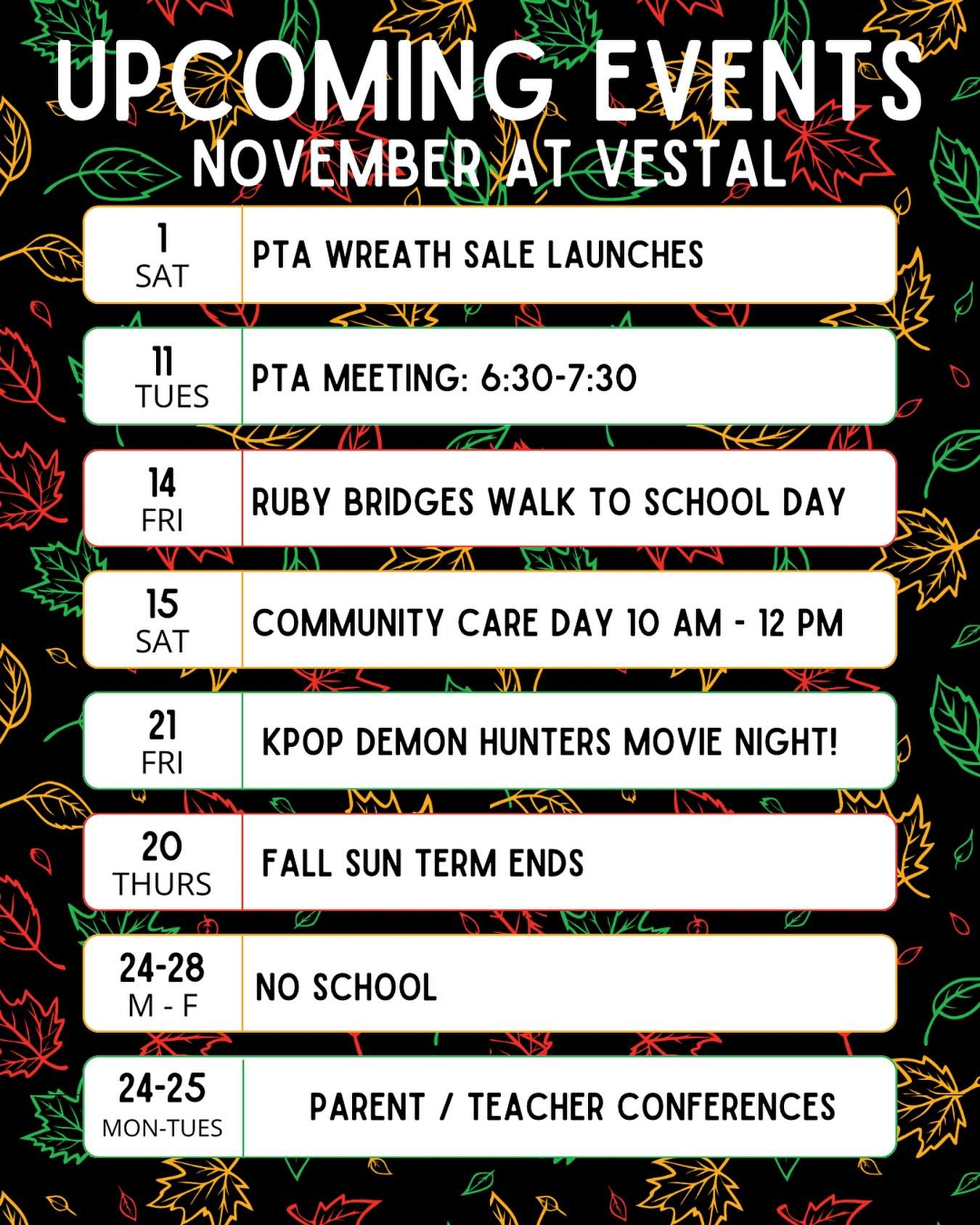Here&rsquo;s what to look forward to this November! Be sure to check back for more information!