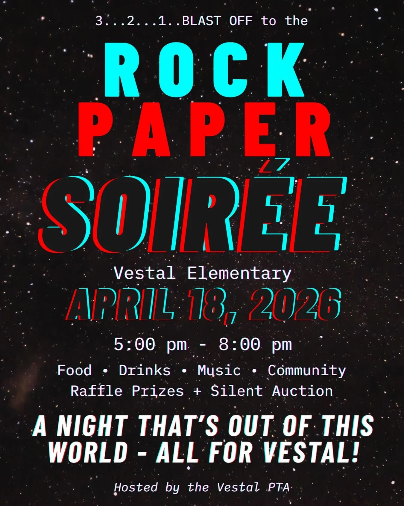 It&rsquo;s almost time for this year&rsquo;s 

ROCK, PAPER, SOIR&Eacute;E

Our biggest fundraising event of the year that is also:

-A fun evening with food, drinks, and music included in the price of your ticket 
-A raffle and silent auction with do