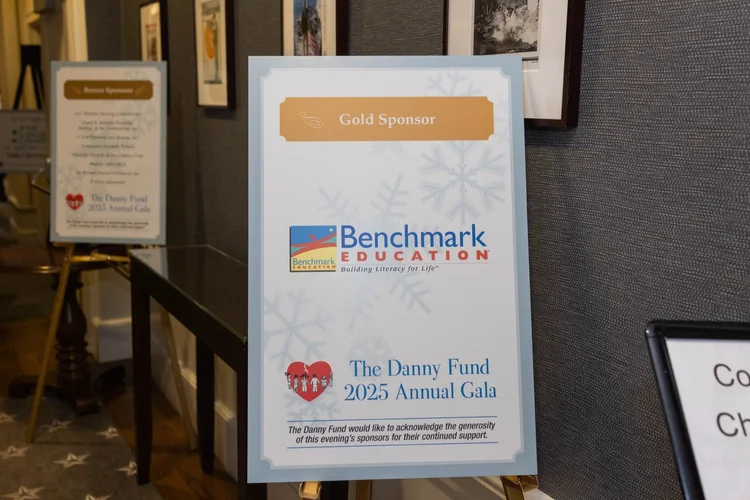 Danny Fund annual gala sign displaying the event and sponsor names