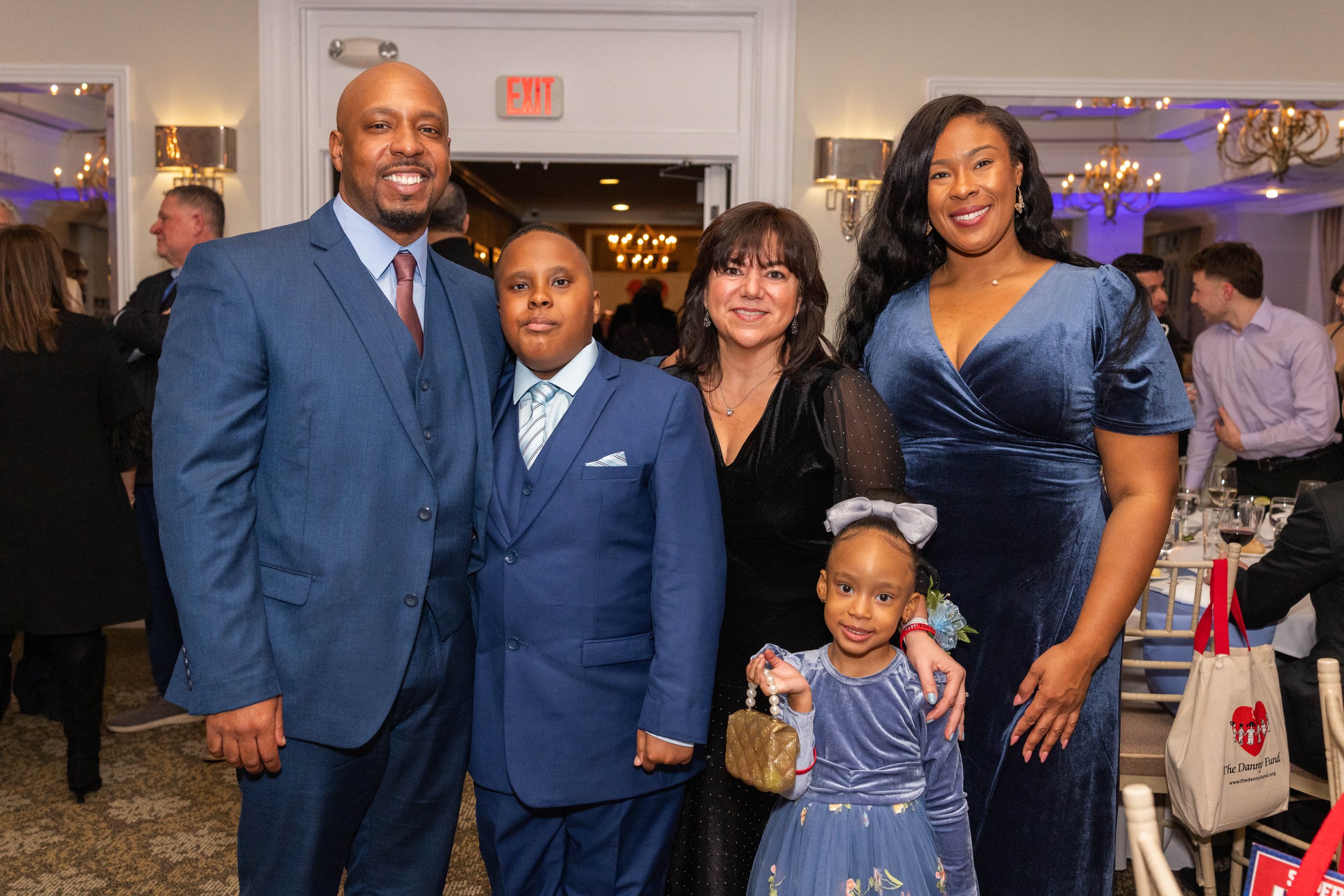 Family dressed for a formal gala