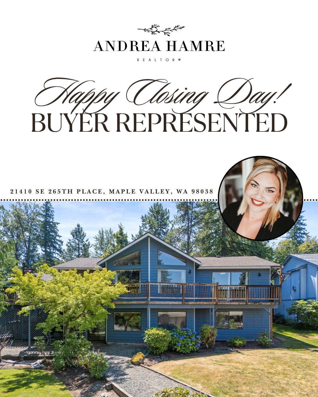 Closed in Maple Valley: A First Home + A Strategic Win in Today’s Market- 21410 SE 265th Place,&nbsp;Maple Valley, WA 98038