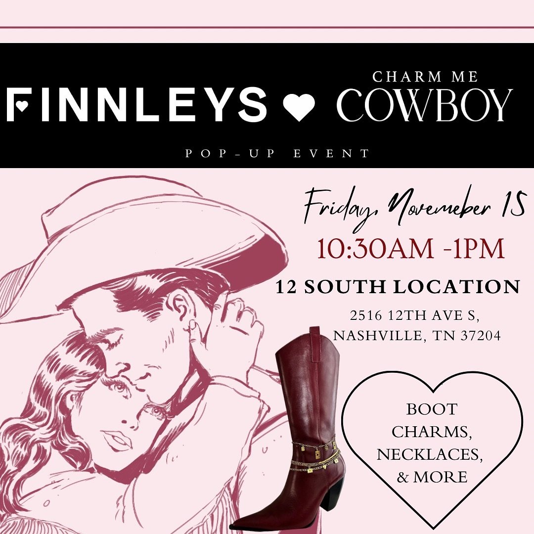 ✨ Add a touch of charm to your style with @charmmecowboy We&rsquo;ve teamed up with @finnleysonline for a special pop-up event Friday, November 15 from 10:30am-1pm! Find the perfect accessory for your fall outfits as you shop our boot charms, necklac