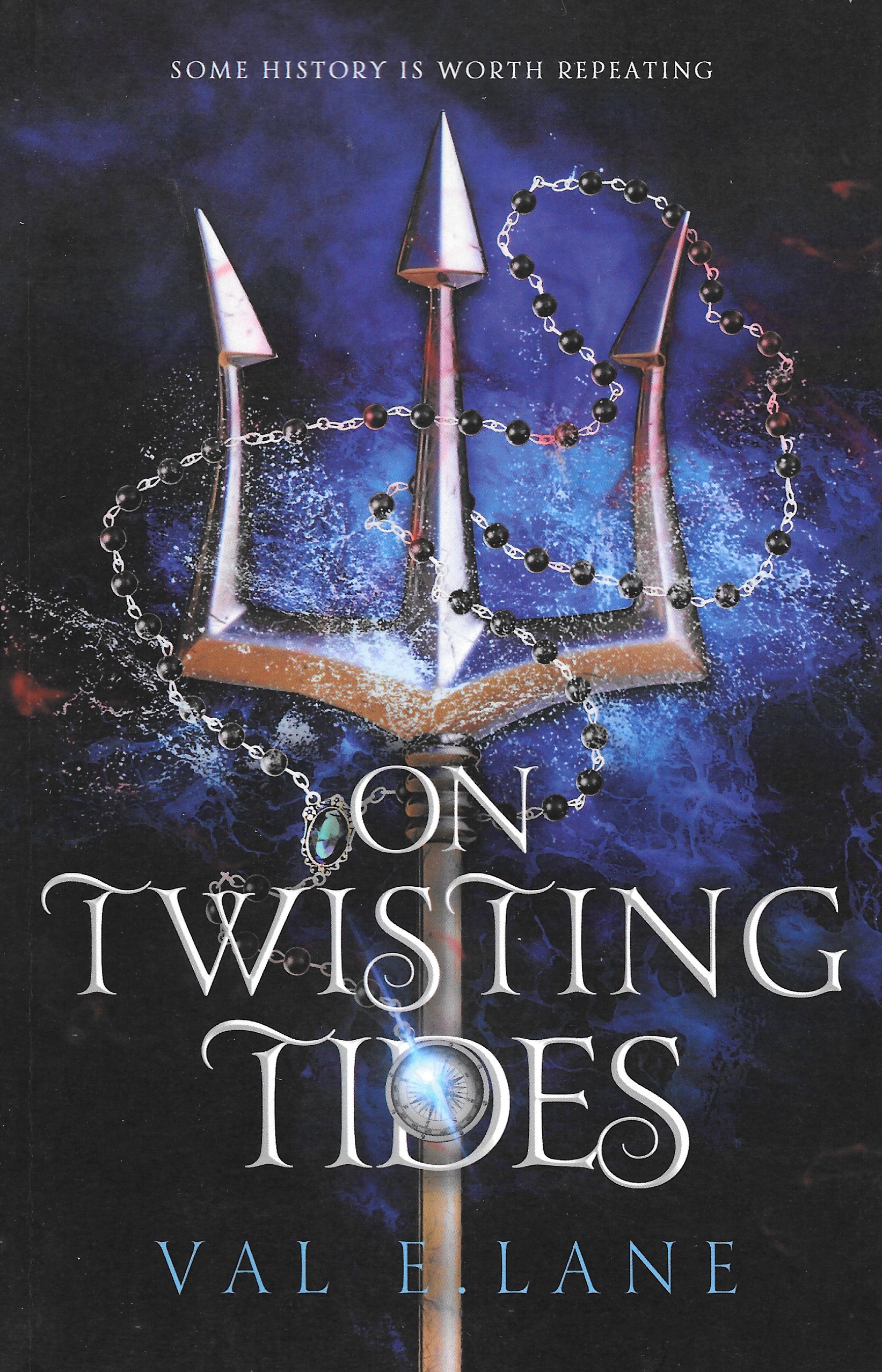 On Twisting Tides by Val E. Lane, a young adult fantasy book with mermaids and pirates
