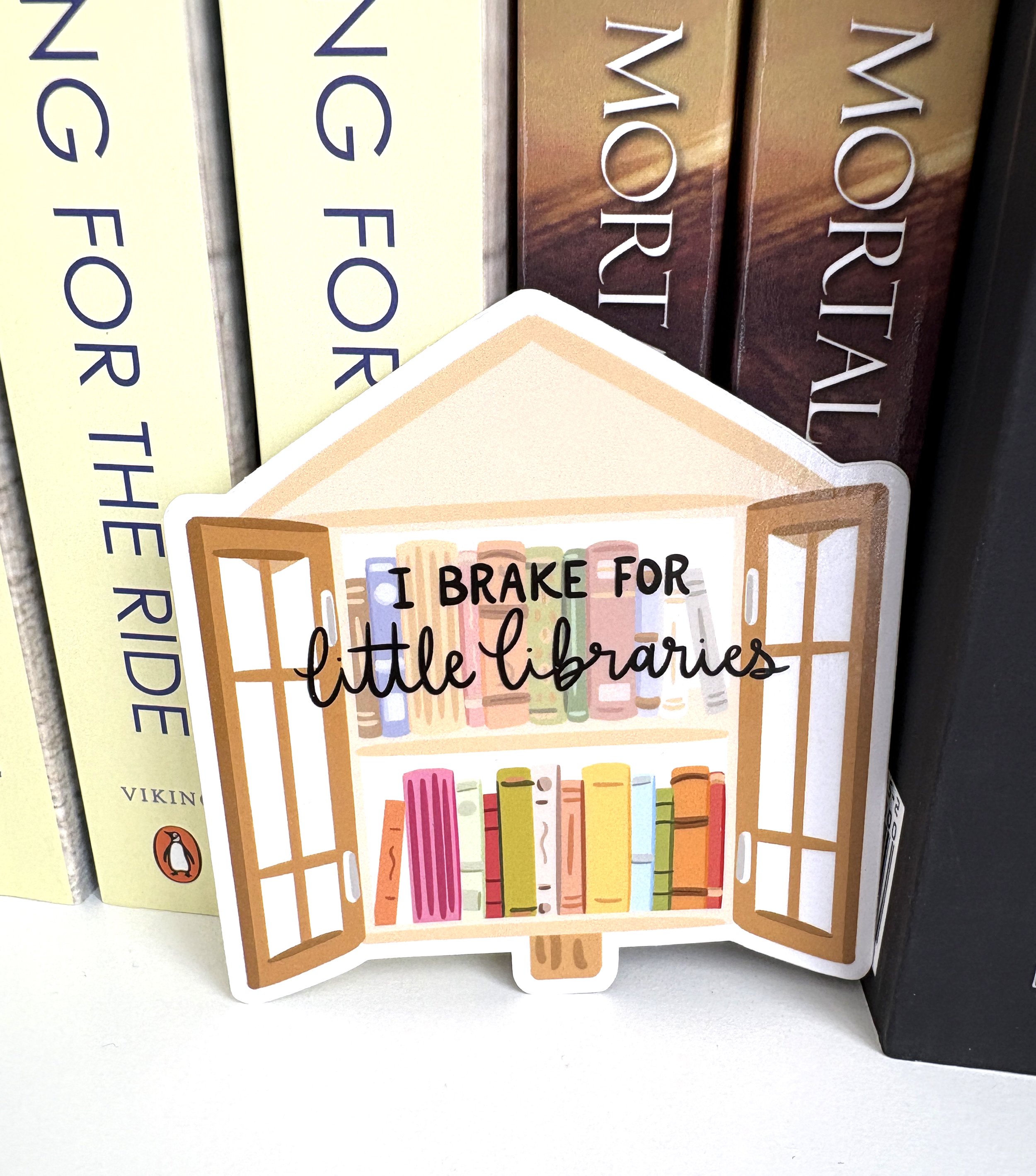 I Brake for Little Libraries Die-cut Sticker