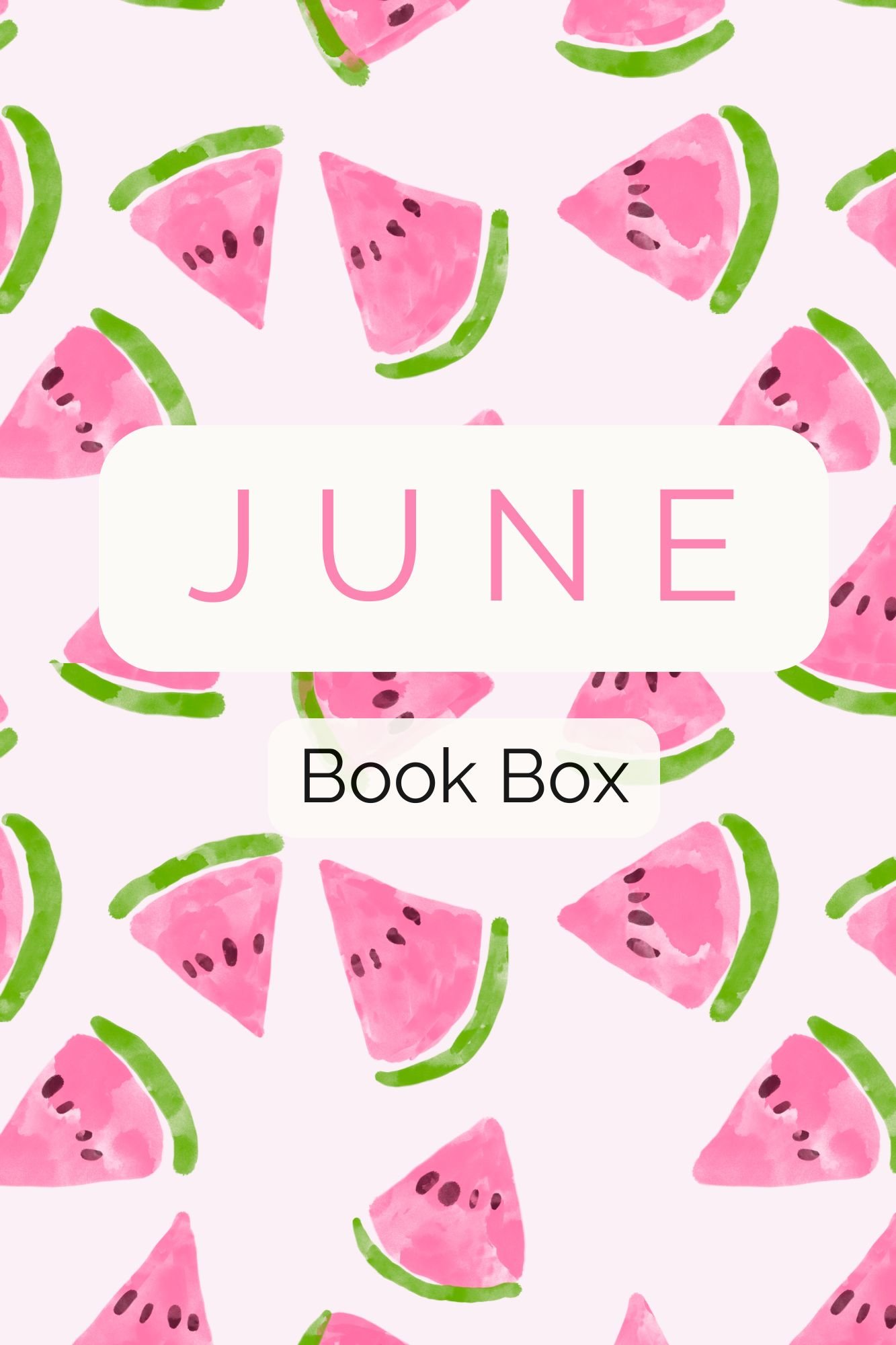 june book box featuring an independently published YA book, bookmarks, and more