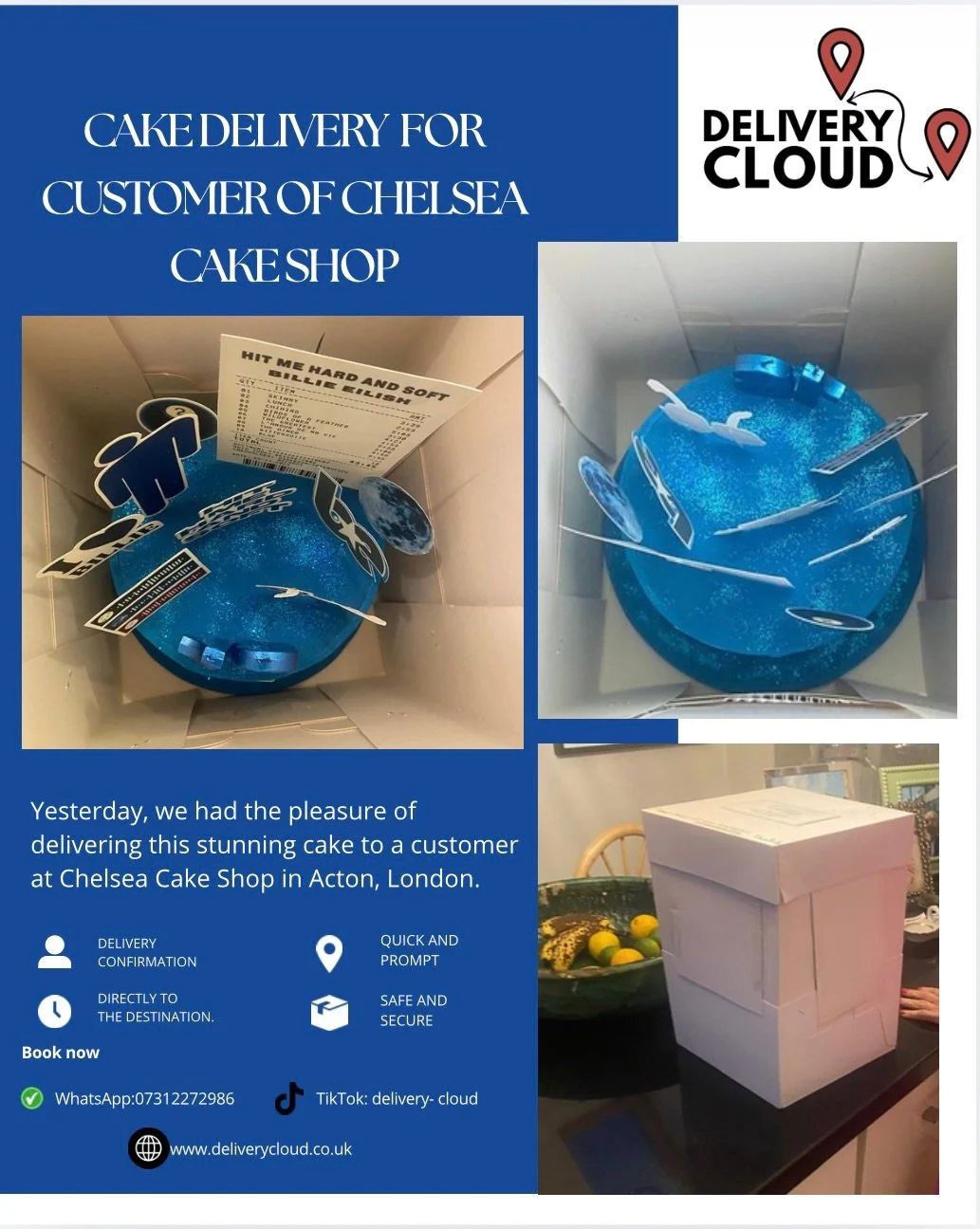 🎂 Special Cake Delivery in Acton, London! 📍

Yesterday, we had the pleasure of delivering this stunning cake to Acton, London, booked directly by a customer of @thechelseacakeshop. 💕

At Delivery Cloud, we understand the time, creativity and care 