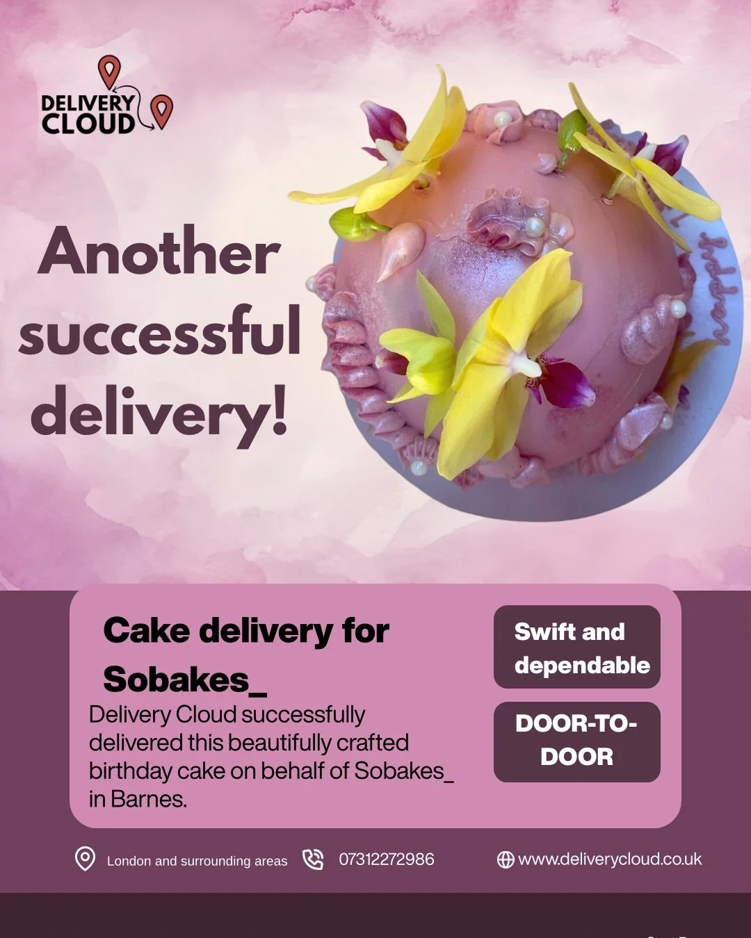 From the bakery to the doorstep! 🚚✨ We love helping local businesses like @Sobakes_ in Barnes share their incredible creations with the world. Another beautiful, delicate masterpiece safely arrived at its destination.
Need swift and dependable door-