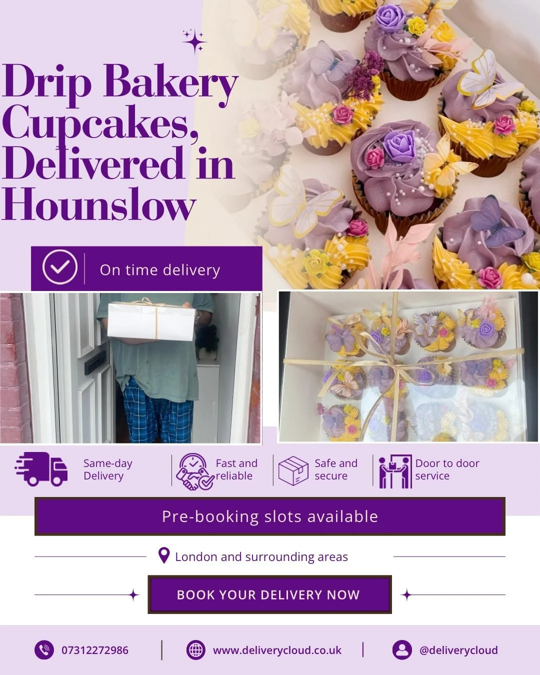 🧁 Craving your favorites delivered right to your door?
Delivery Cloud is proud to bring these beautiful @dripbakery cupcakes straight to customers across Hounslow! But that&rsquo;s not all we do
,we are your go-to delivery partner for all things spe