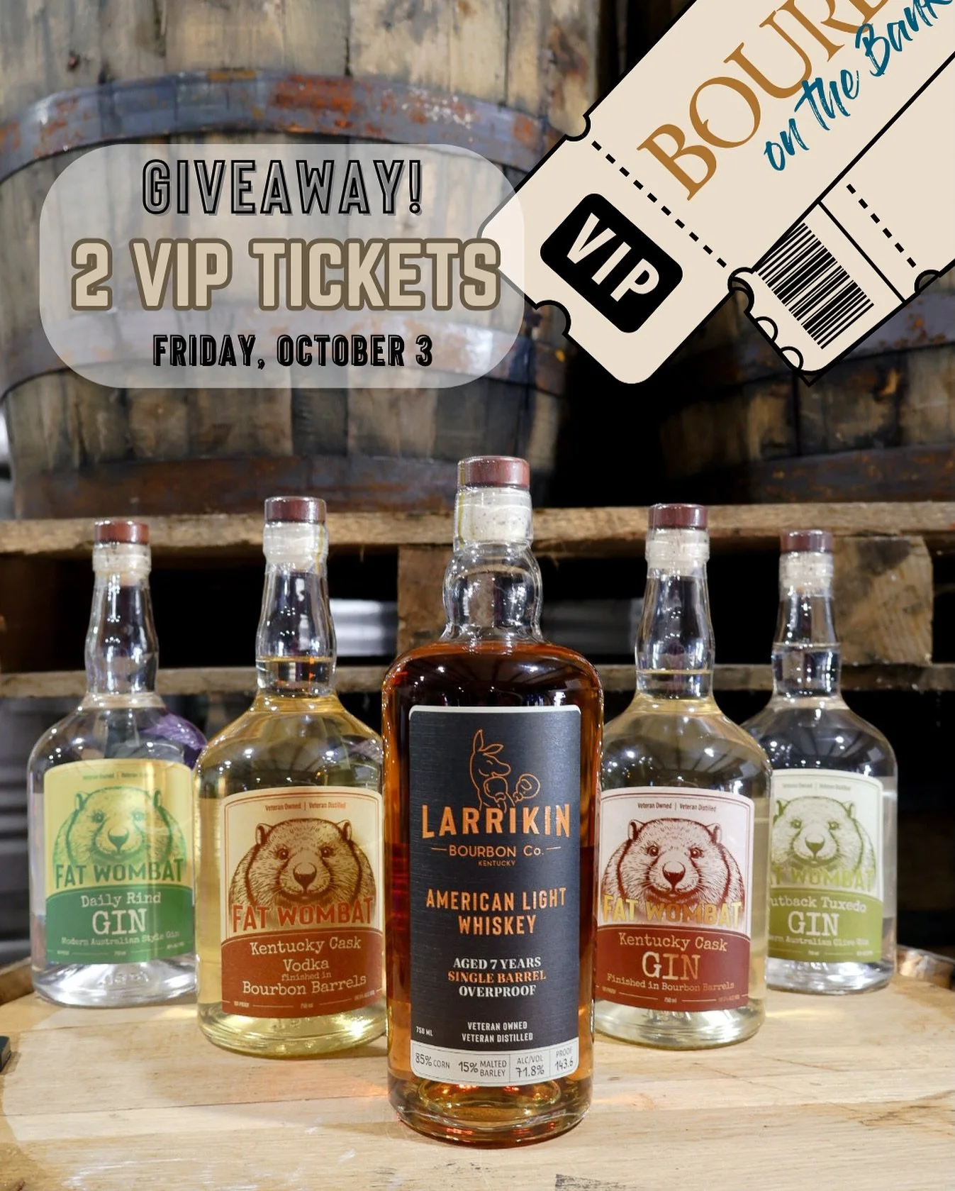 Want to be the first to try ALL of our new releases tomorrow? We&rsquo;re giving away 2 FREE tickets to Bourbon on the Banks VIP night. 

Winners for both VIP and Saturday will be announced tonight at 9pm EST, so you have time to get fancied up &amp;