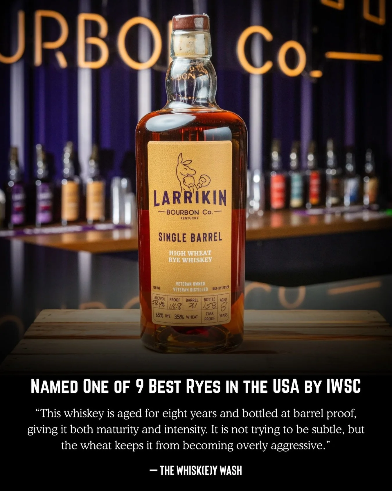 Named one of the 9 Best Ryes in the USA by IWSC. 
Not subtle. Not watered down. Exactly as it should be.

Read the full article, link is in our bottle!
