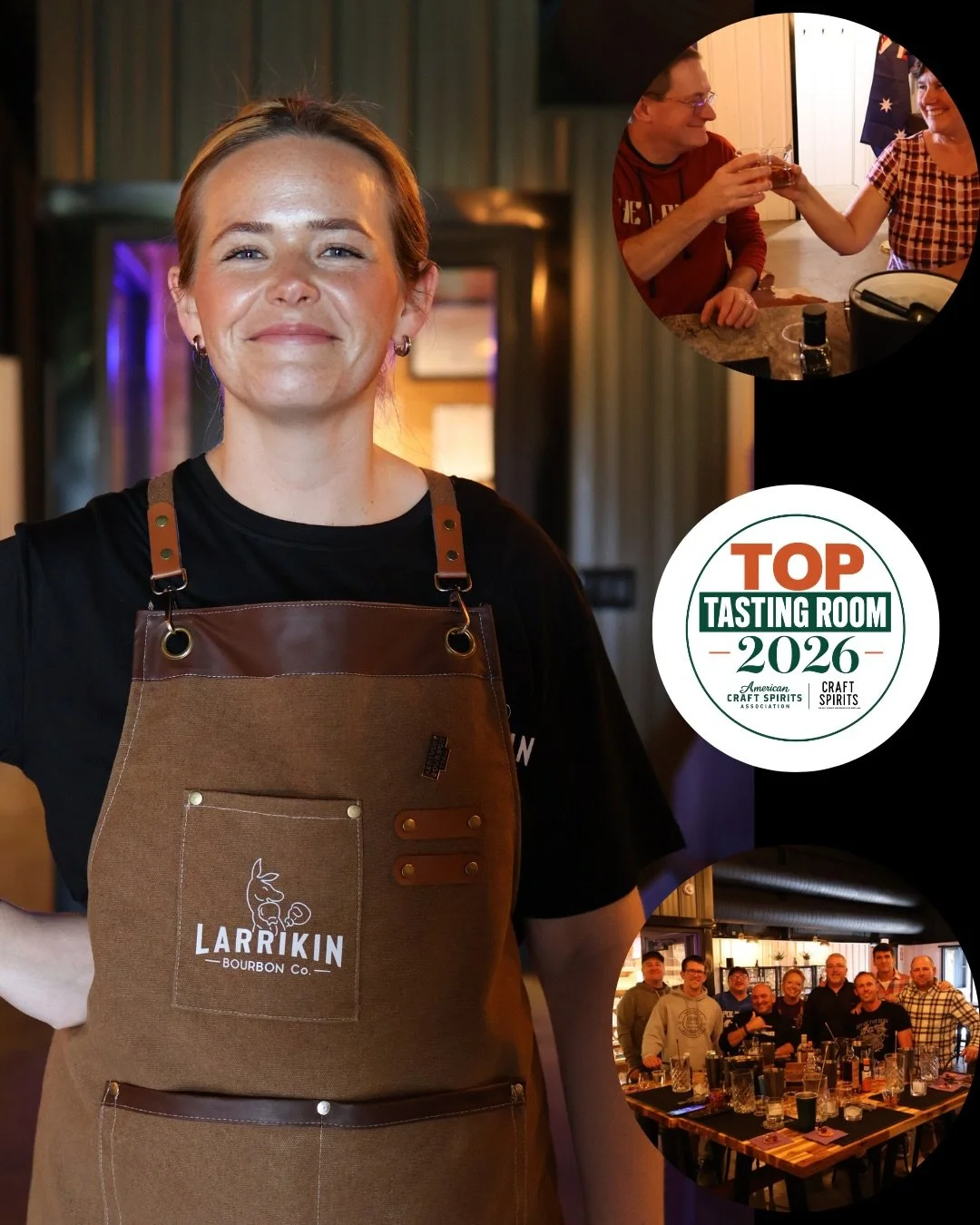 Honored to be named a Top Tasting Room in the country by the American Craft Spirits Association. This recognition belongs to the incredible team behind the bar who bring the Larrikin experience to life every day and to the guests who make it all wort