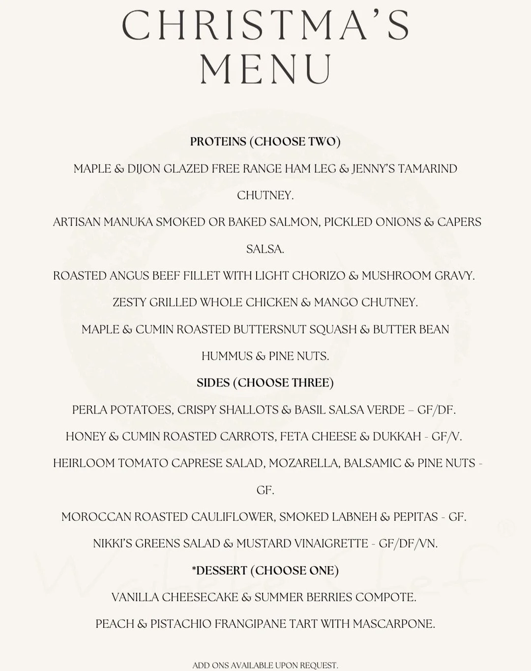 🎄 This year's Christmas Menu is here! 🎄 

Make the most of this holiday season by choosing a delicious spread to enjoy with your loved ones. Select your favorites for a memorable Christmas Day feast, and we&rsquo;ll handle the rest. Delivered to yo