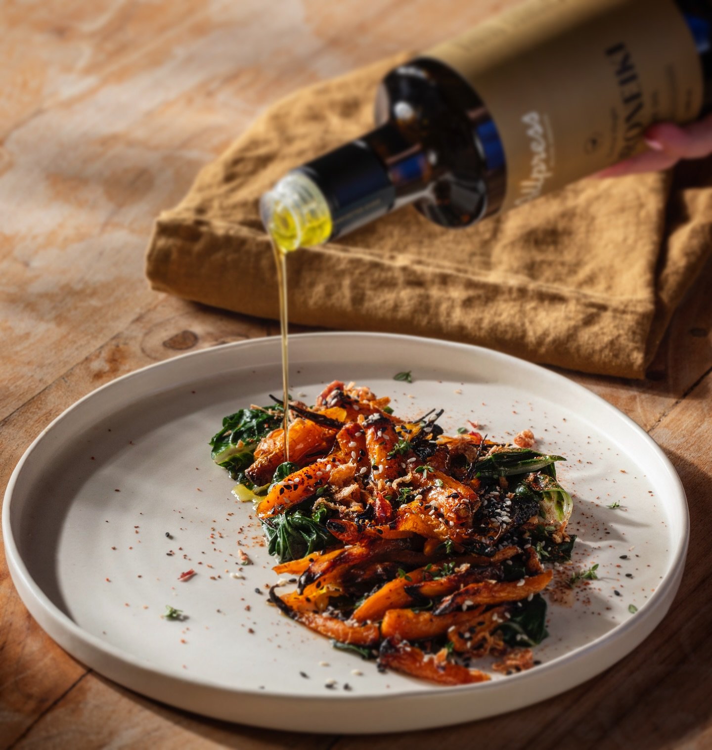 We&rsquo;ve had the opportunity to create some dishes using the new Koroneiki EVOO from @allpressolivegroves and these Miso Roasted Carrots were delicious and really simple to make.

Miso &amp; Sesame Roasted Carrots, Silverbeet &amp; Crispy Shallots