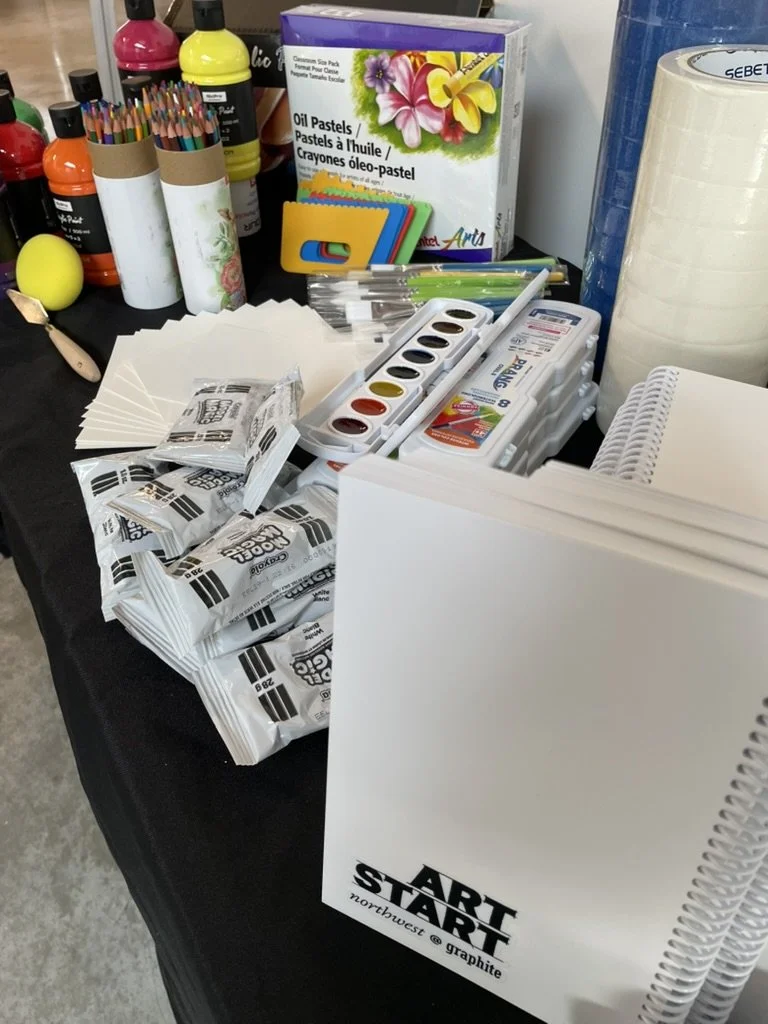   Some of the art supplies funded by the Foundation’s donation.  