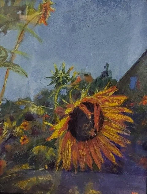 Lori Hughes, Sunflower at the Winery, Pastel