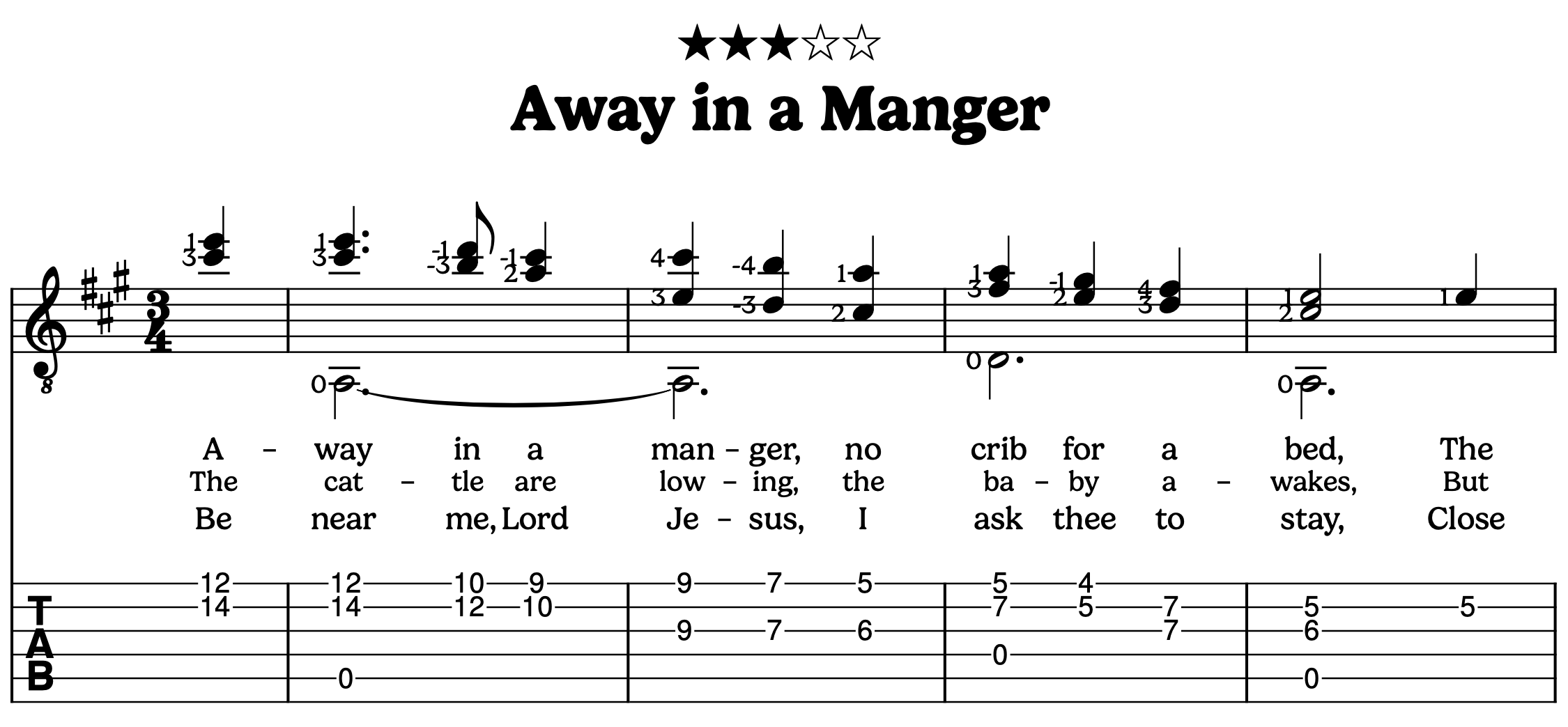 Away in a Manger - Intermediate Solo