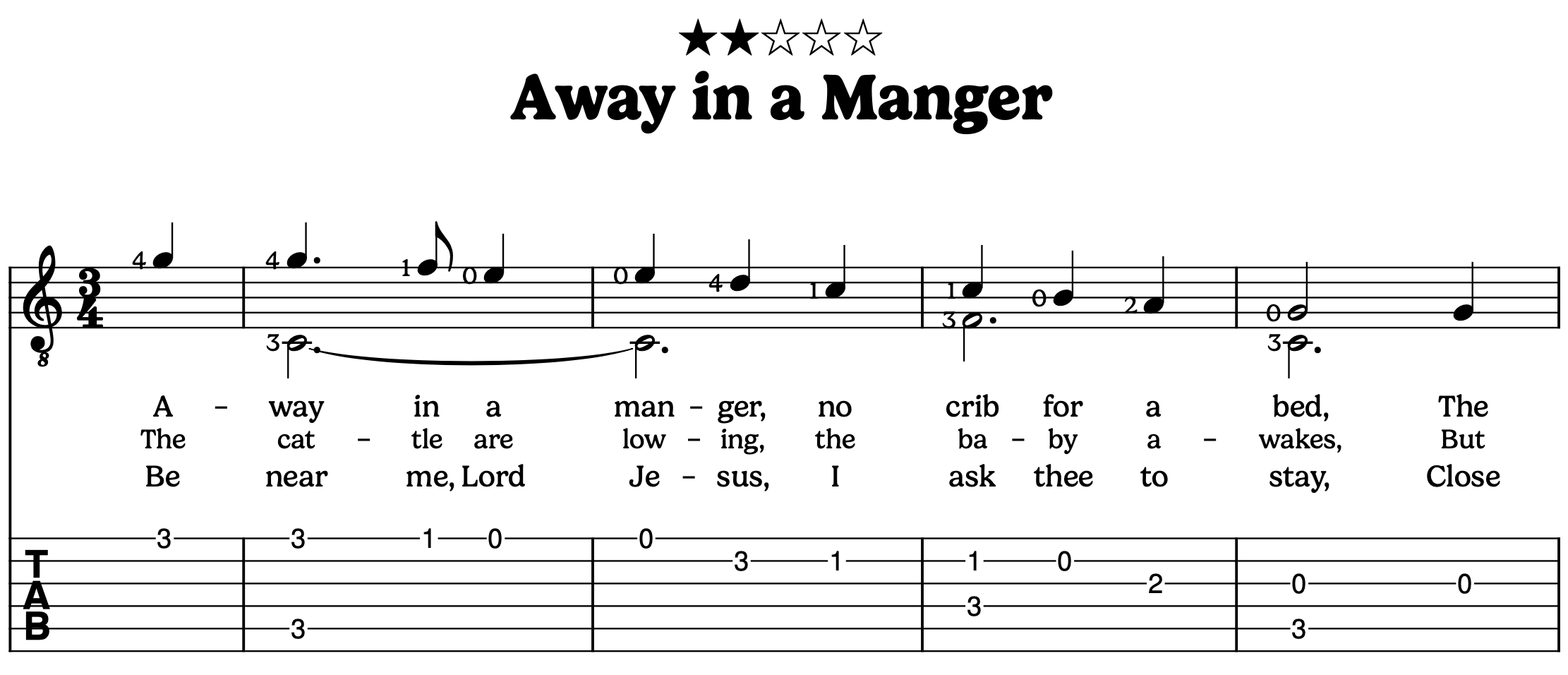 Away in a Manger - Easy Solo