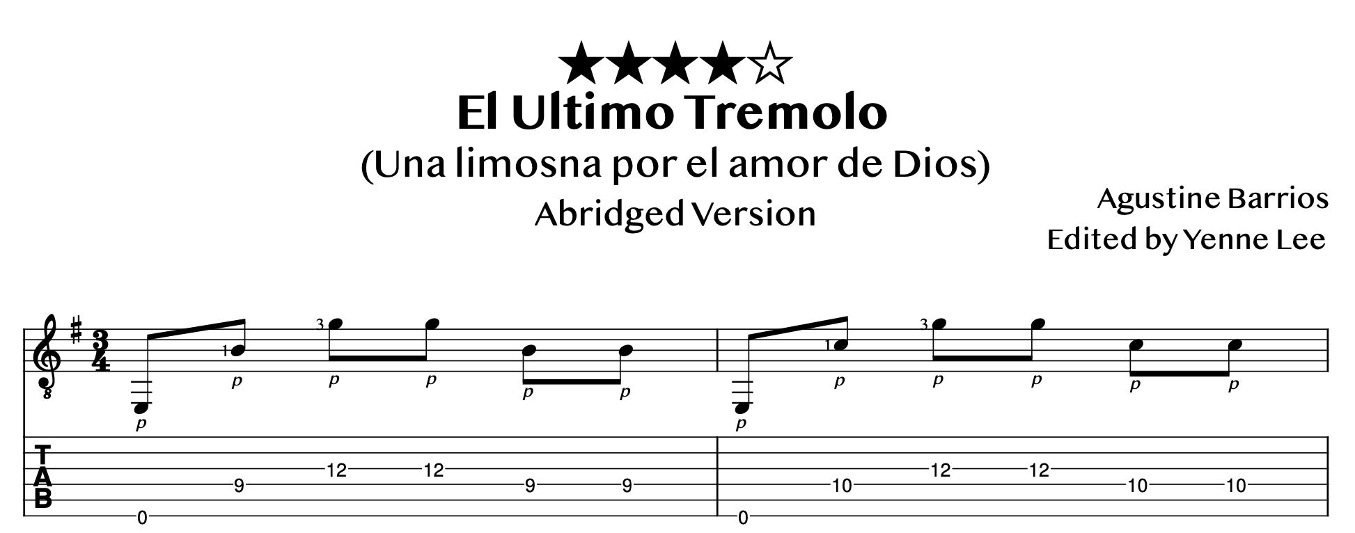 El Ultimo Tremolo (Una limosna por el amor de Dios) - Advanced Solo