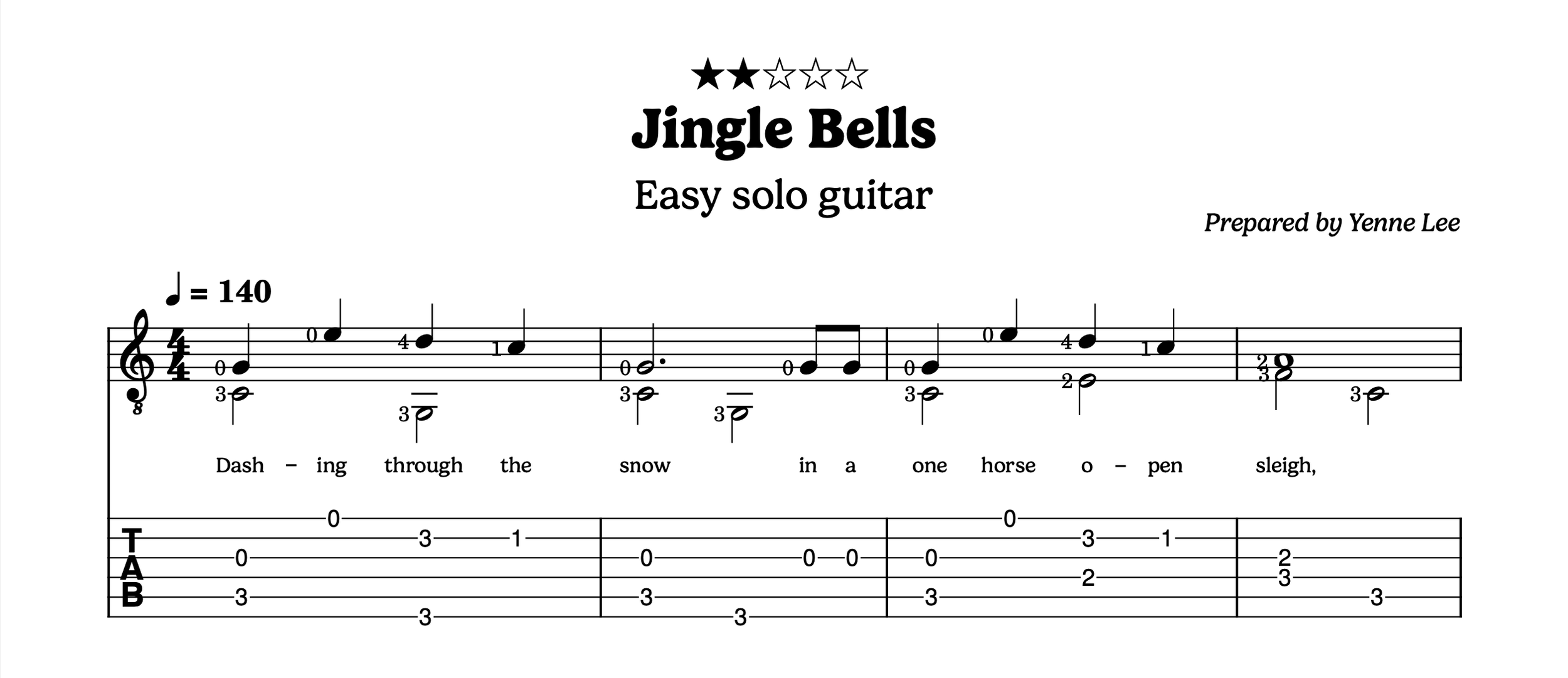 Jingle Bells- Easy Solo