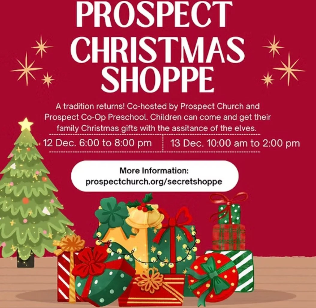Prospect Secret Shoppe returns! 🤩 

This long-time, beloved tradition is back! 
​
For years, Prospect Church hosted a gift shop for children to buy inexpensive gifts for their family and friends. Children shopped with the aid of elves so that their 