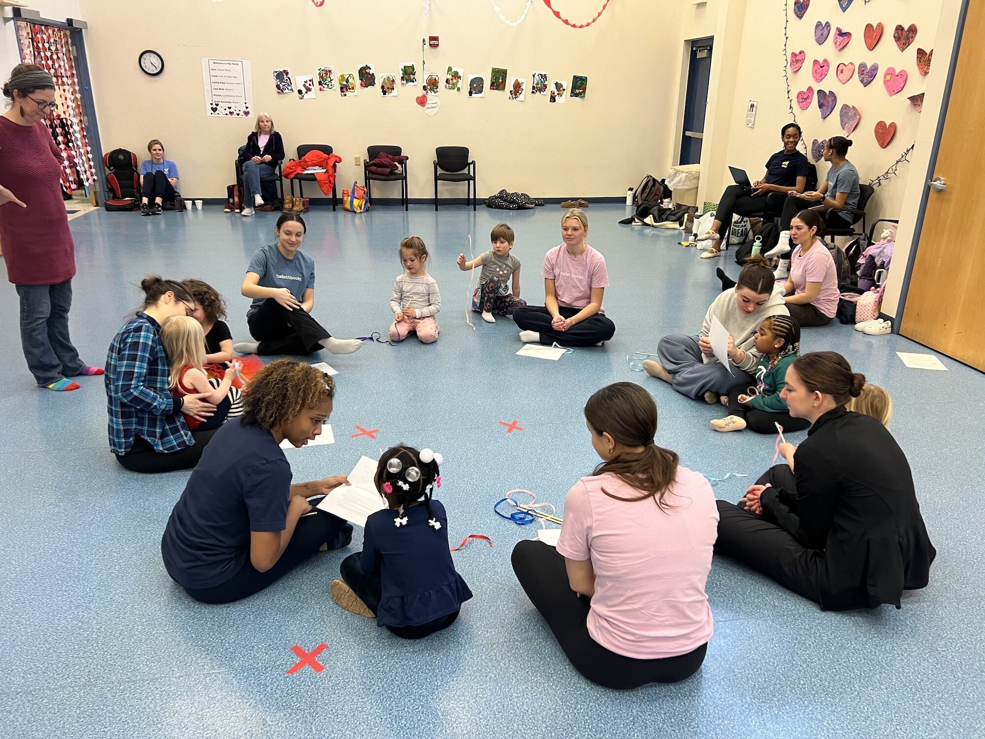 U-M SMTD students work with children participating in the Ballet & Books program.