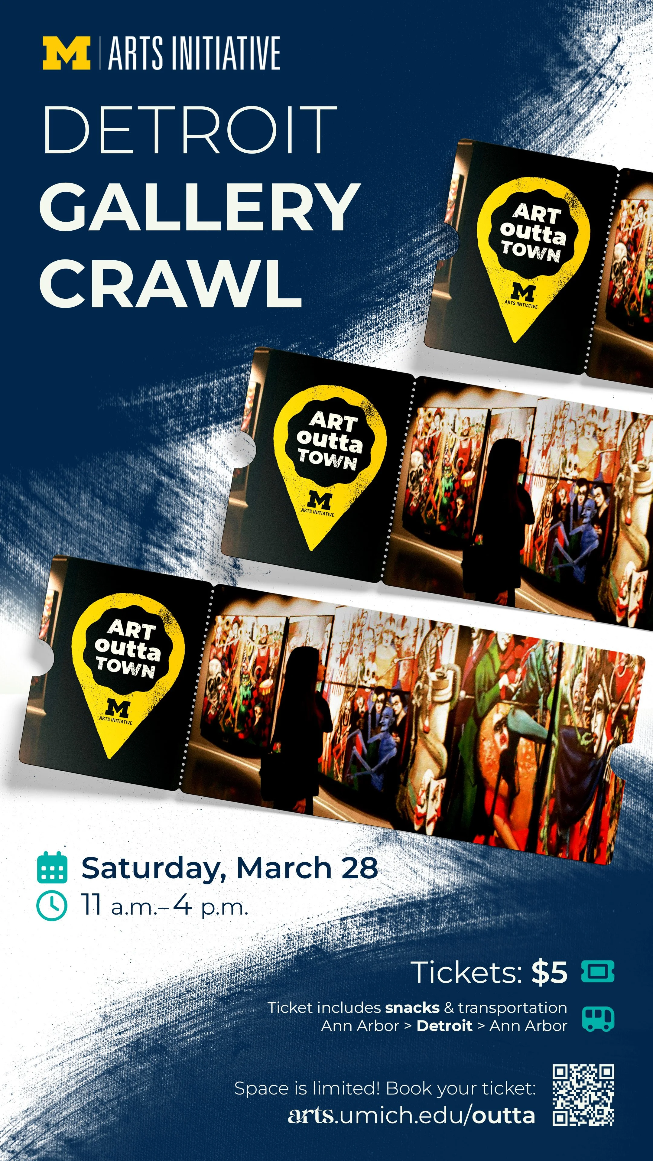 Art Outta Town Detroit Gallery Crawl Saturday, March 28, 11 a.m.-4 p.m. Tickets $5 includes snacks & transportation