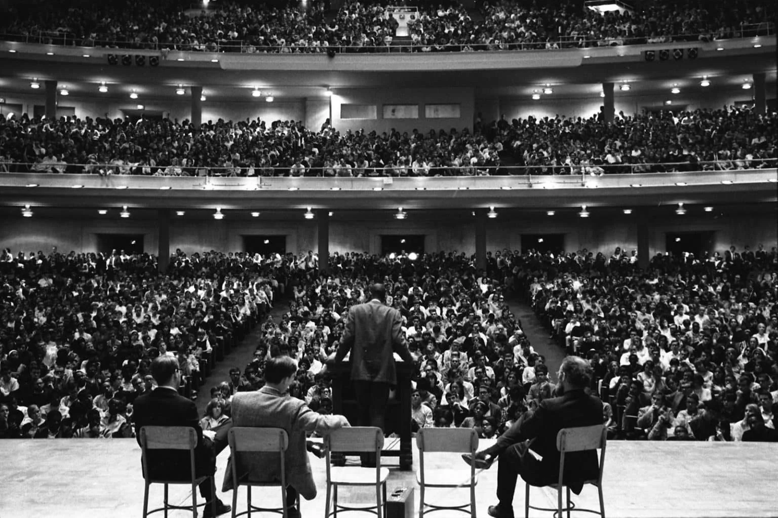 Stokely Carmichael speaks at Hill Auditorium on Sept. 27, 1966. Courtesy of the U-M Bentley Historical Library