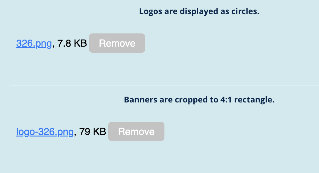 screenshot of upload form