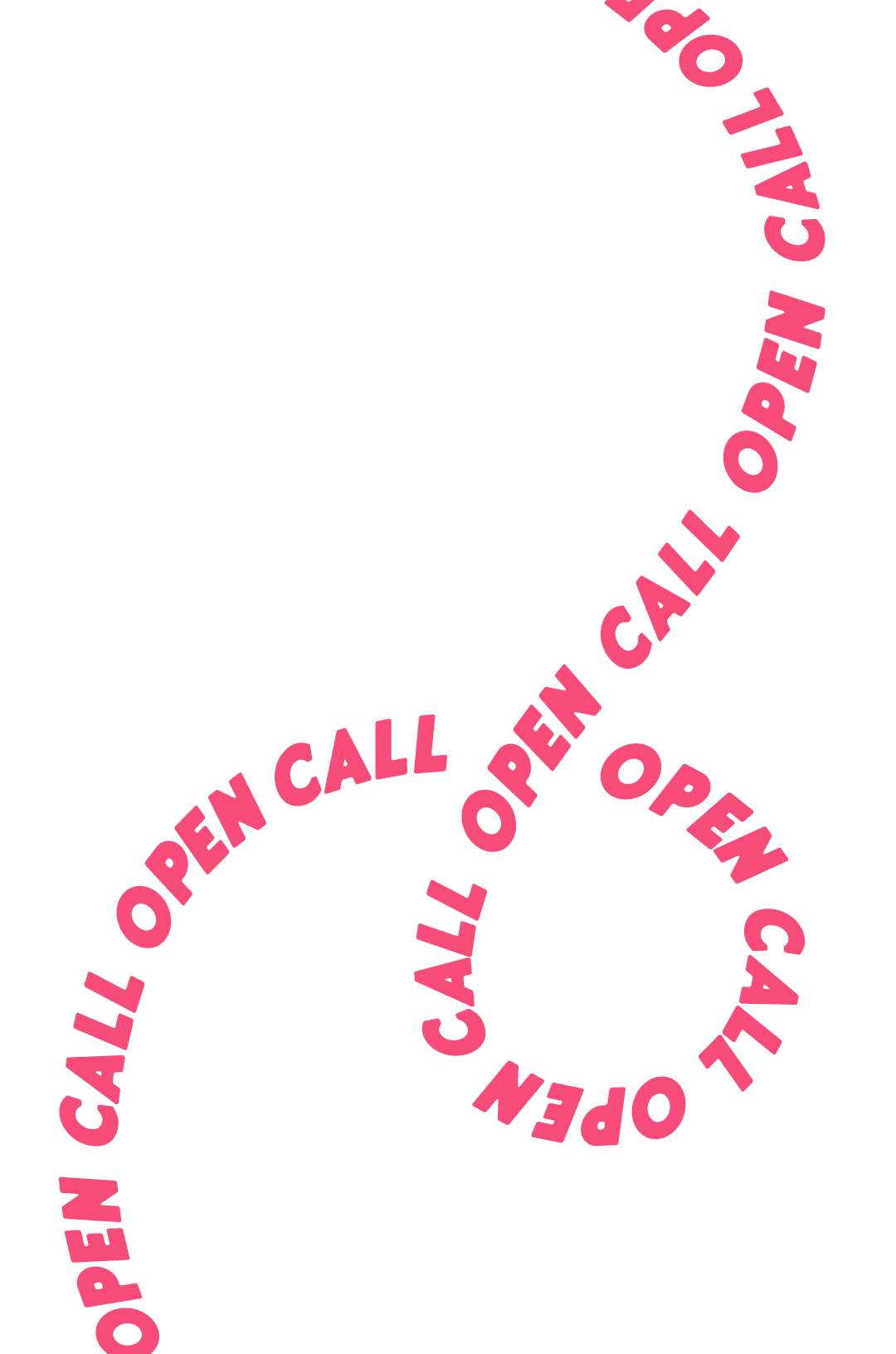 White ribbon with the order Open Call repeated