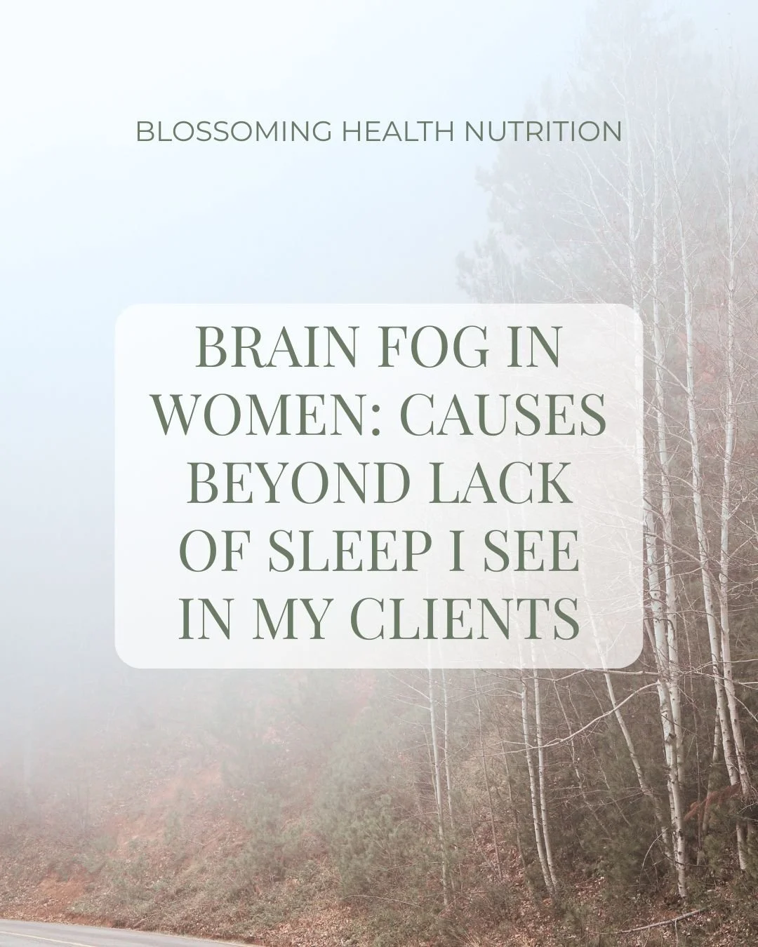 Are you feeling forgetful, mentally drained or struggling to focus? 🧠

While poor sleep can certainly contribute to brain fog, it's often only one piece of the puzzle.

Hormonal changes, nutrient deficiencies, blood sugar fluctuations, chronic stres