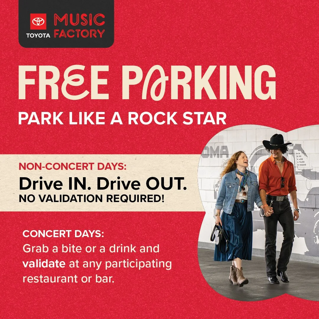 Toyota Music Factory free parking campaign