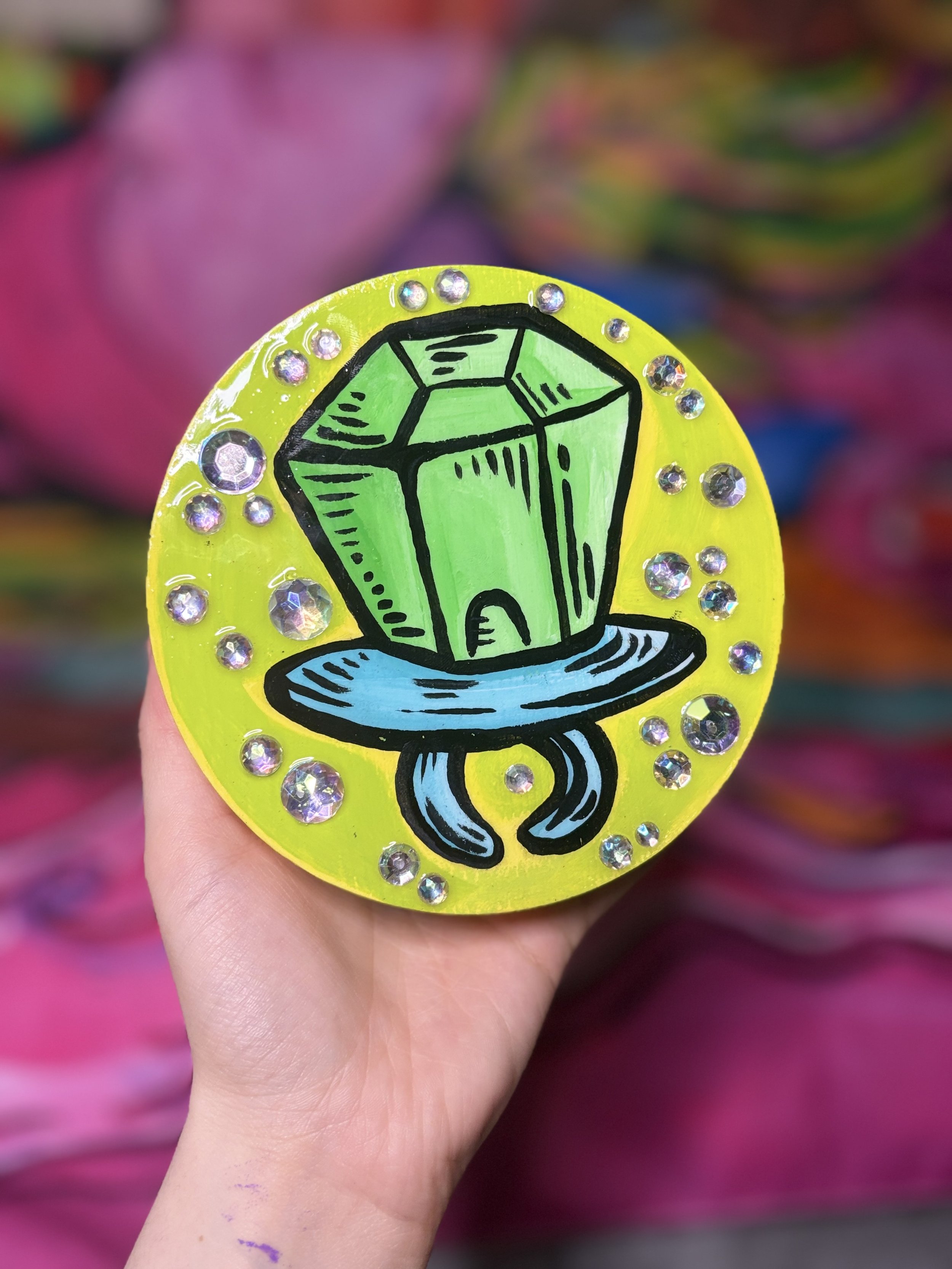 5x5’ Ring Pop Wood resin painting
