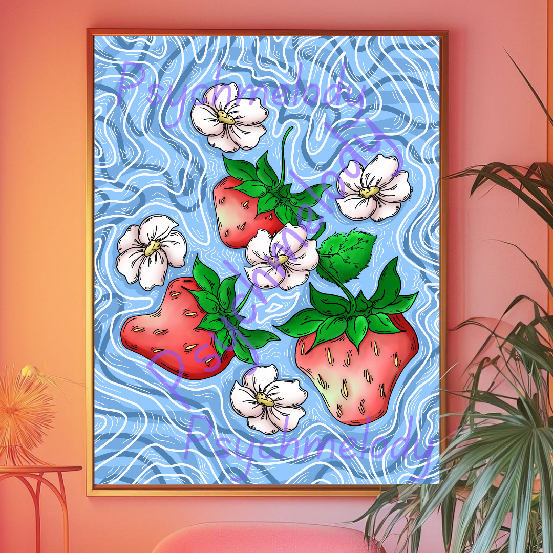 12x16’ strawberry water Canvas Posters