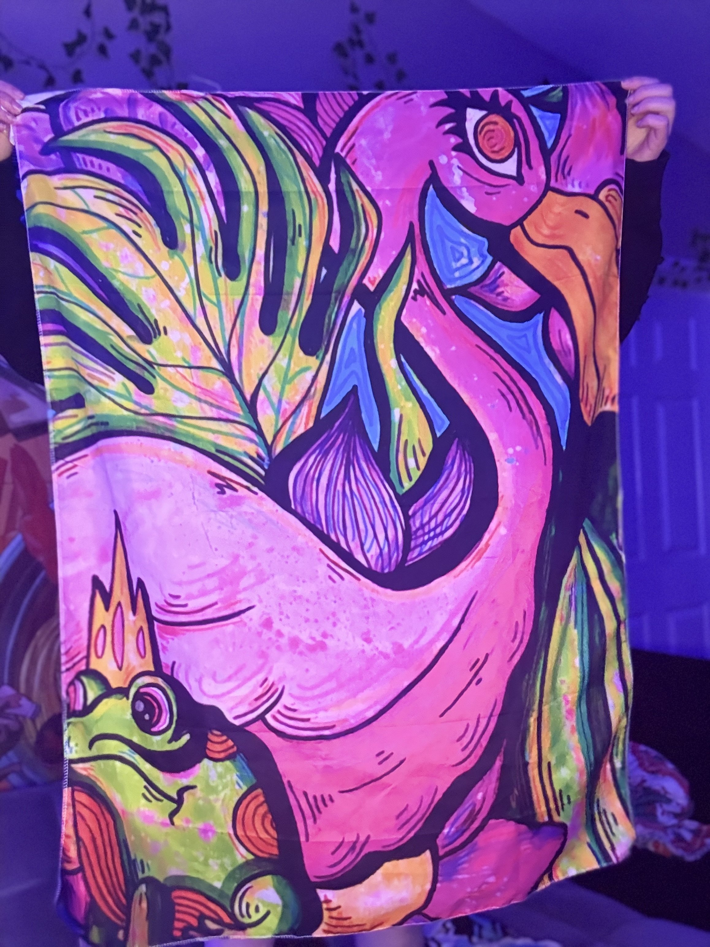 26x33’ Trippy Flamingo Tapestry