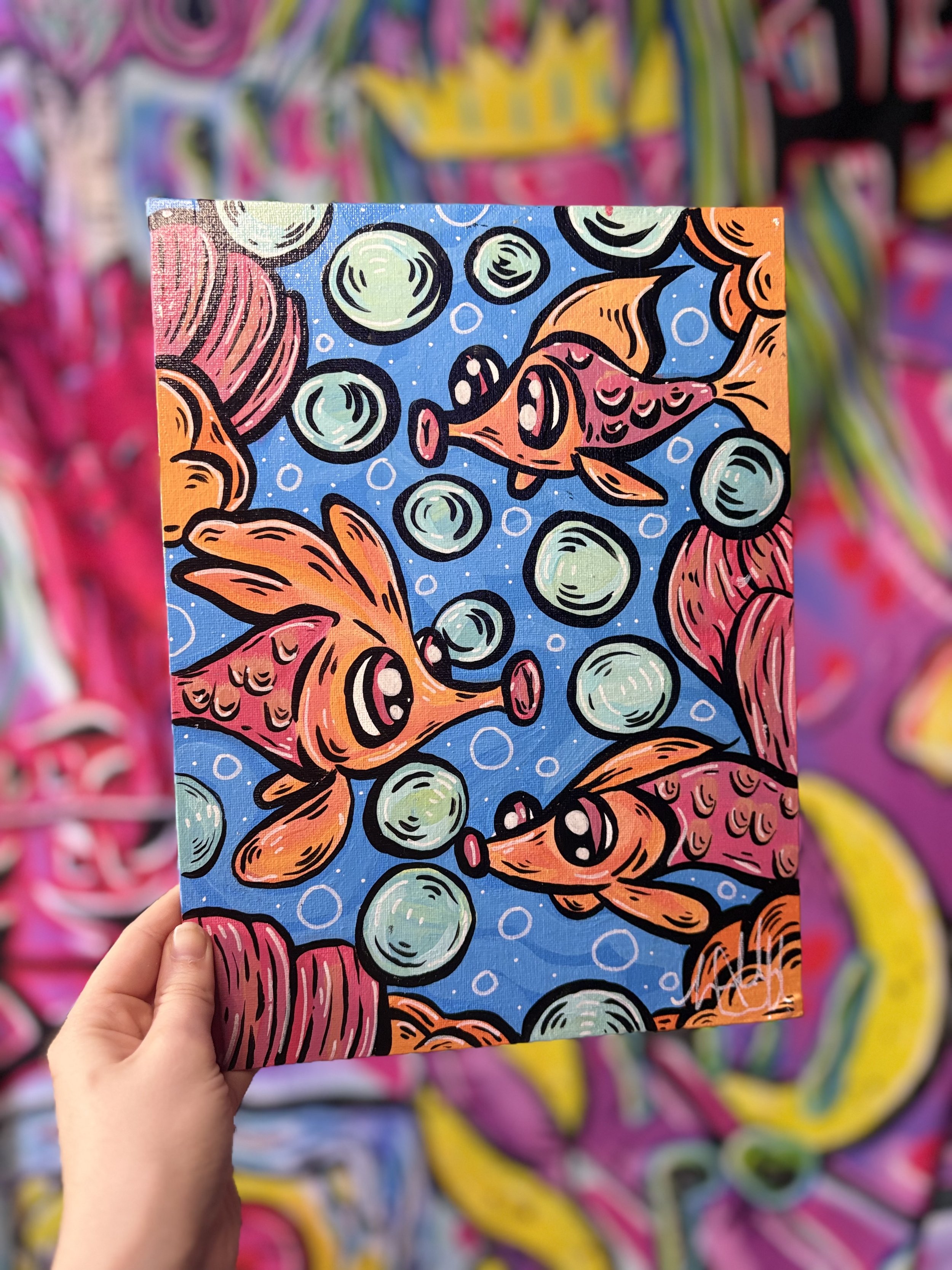9x12’ fishy Flat Canvas