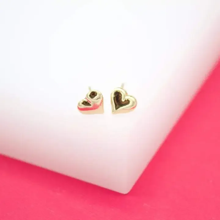 Gold Filled Heart Stud Earrings