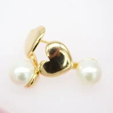 Heart Studs with Pearl Earrings