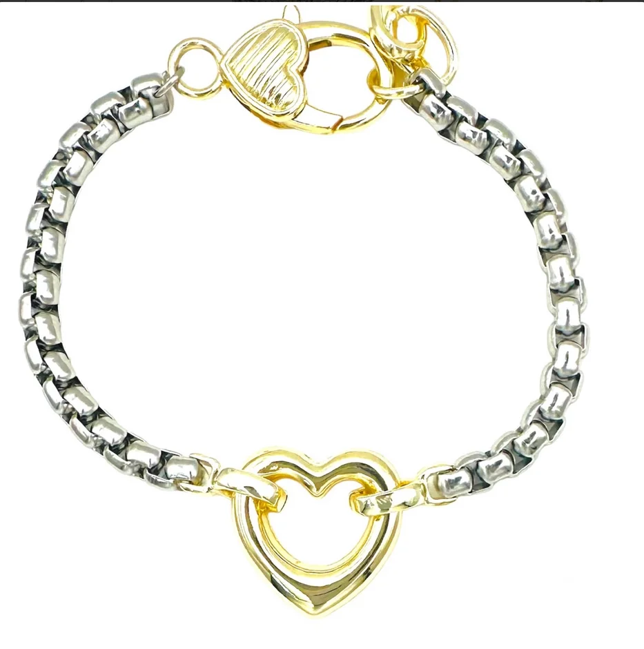 Floating Heart Station Bracelet