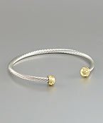 April- Thin Cable Bracelet Mixed Metal