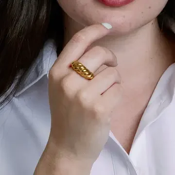 Golden Croissant Ring
