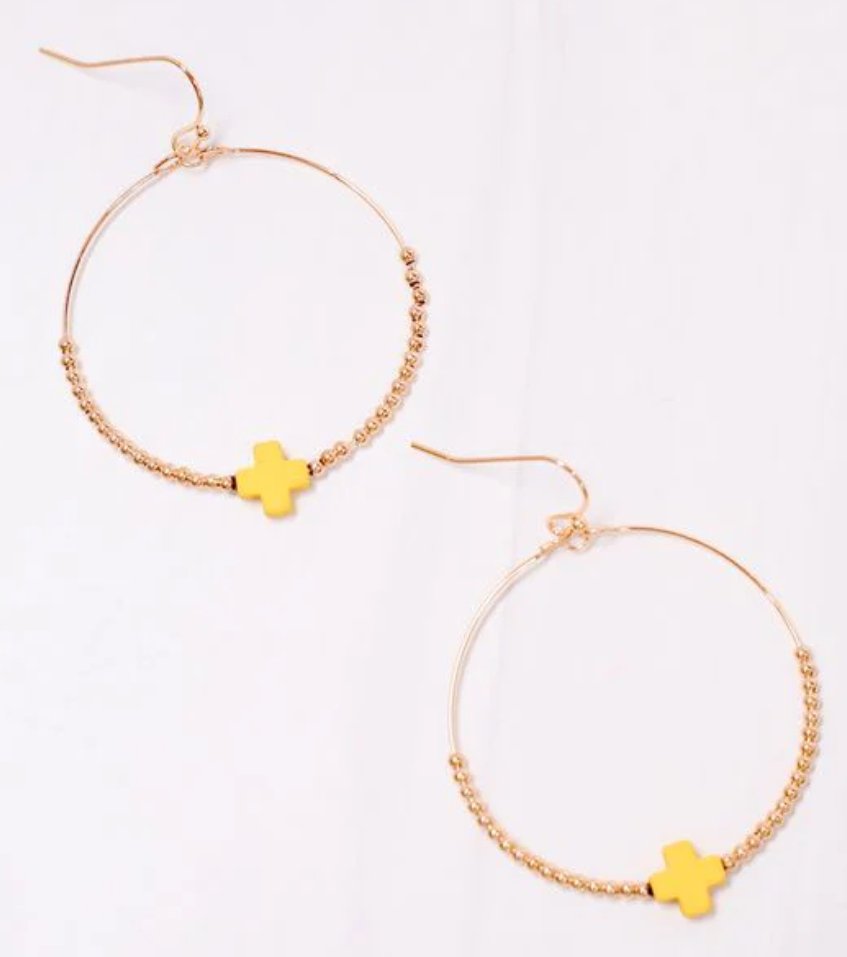 Christa Hoop Earring with Cross